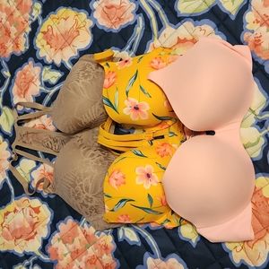 Bras 2 Pink and 1 Victoria Secret all size 36C, All 3 for $50.00